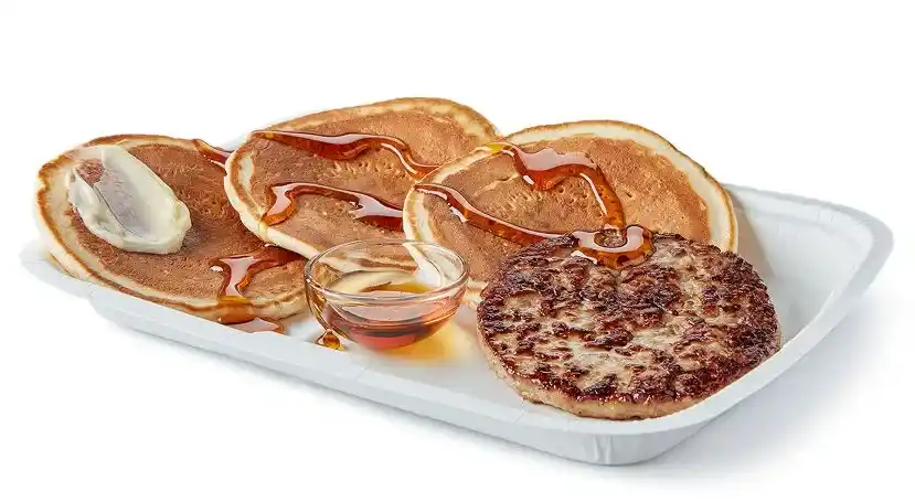 Pancakes and Sausage with Syrup