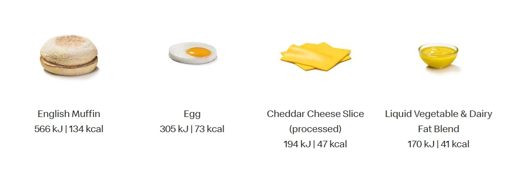 Cheese Egg McMuffin Ingredients